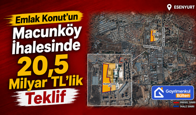 Emlak Konut’un Macunköy İhalesinde 20,5 Milyar TL’lik Teklif