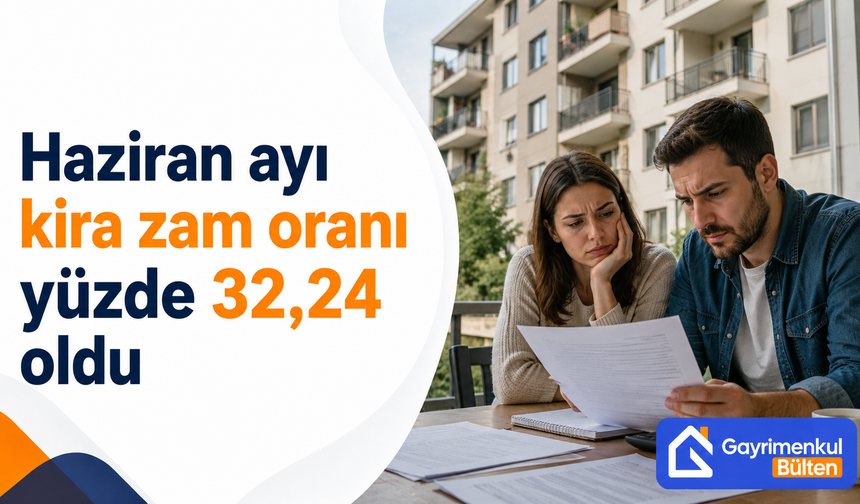 Haziran ayı kira zam oranı yüzde 32,24 oldu