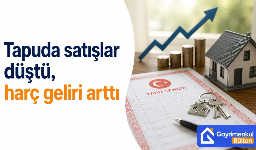 Tapuda satışlar düştü, harç geliri arttı