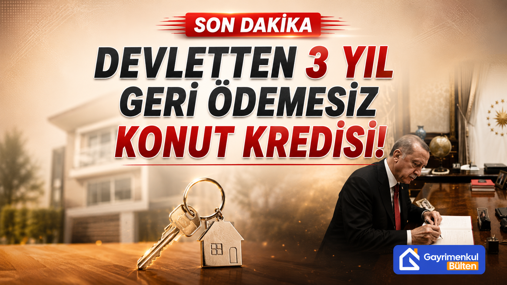 Devletten 3 Yıl Geri Ödemesiz Konut Kredisi!